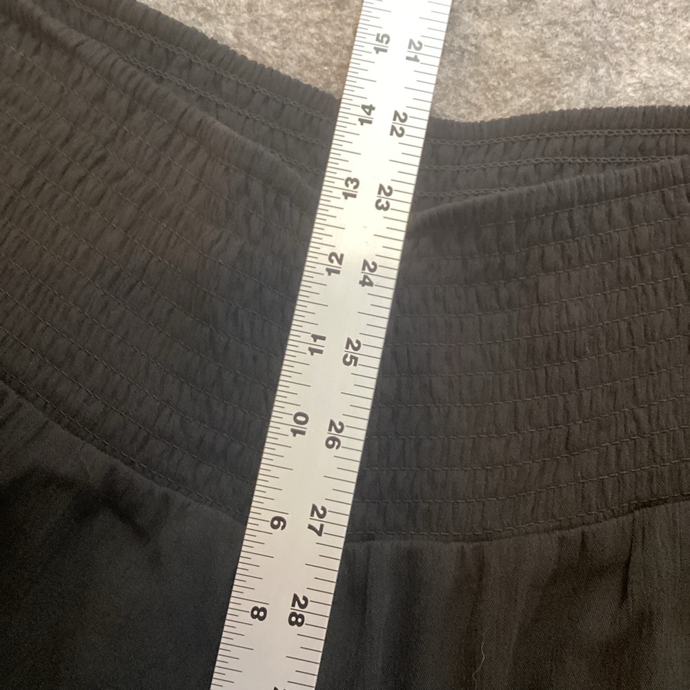NWT No Boundaries Juniors Black Crepe Smocked Waist Wide Leg Pull On Pants Large - Picture 9 of 11